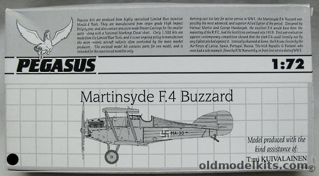 Pegasus 1/72 Martinsyde F.4 Buzzard (F4 F-4) - RAF or Finnish Air Force, 4016 plastic model kit